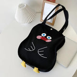 Women Cartoon Canvas Shoulder Bag Large-Capacity Student Handbag