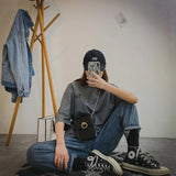 Mini Metal Ring Flap Chain Crossbody Bag for Women Ins Style Handbag