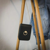 Mini Metal Ring Flap Chain Crossbody Bag for Women Ins Style Handbag