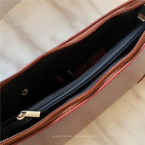 Solid PU Popular Shoulder Bags Women Underarm Brief Style French Retro