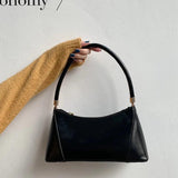 Solid PU Popular Shoulder Bags Women Underarm Brief Style French Retro