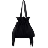 Women Oxford Cloth Drawstring Shoulder Bucket Bag Beach Bag