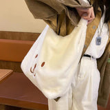 Winter Plush Tote Bag for Women - Soft Warmth Handbags