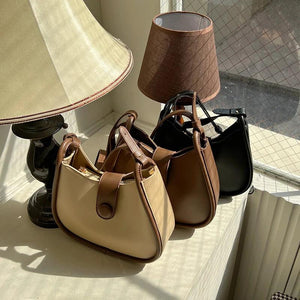 Women Saddle Shoulder Bags Soft Pu Leather Underarm Bag Handbags