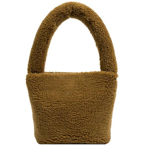 Winter Plush Handbag for Women - Small Tote Messenger Shoulder Bag