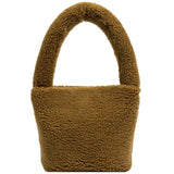 Winter Plush Handbag for Women - Small Tote Messenger Shoulder Bag