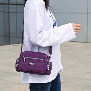 Women's CrossBody Bag Small Square Handbag Messenger Bag Nylon Purse