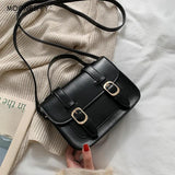 Vintage Flap Lock Leather Shoulder Bags