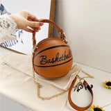 Retro Basketball Football Chain Crossbody Bags for Woman