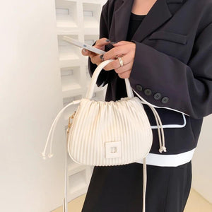 Band Pleated Handbag Purse Shoulder Crossbody Bag Totes Messenger Bag