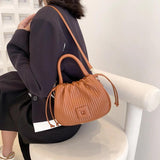 Band Pleated Handbag Purse Shoulder Crossbody Bag Totes Messenger Bag
