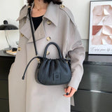 Band Pleated Handbag Purse Shoulder Crossbody Bag Totes Messenger Bag