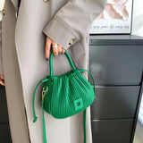 Band Pleated Handbag Purse Shoulder Crossbody Bag Totes Messenger Bag