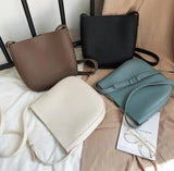 Casual Bucket Bag PU Leather High Women's Handbag Shoulder Messenger Bags