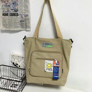 Canvas Tote Bag Cartoon Student Schoolbag Messenger Bag Large Capacity