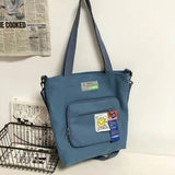 Canvas Tote Bag Cartoon Student Schoolbag Messenger Bag Large Capacity