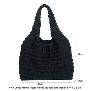 Pleated Bubble Shoulder Bag Solid Candy Underarm Bags