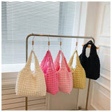 Pleated Bubble Shoulder Bag Solid Candy Underarm Bags