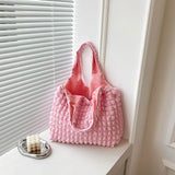 Pleated Bubble Shoulder Bag Solid Candy Underarm Bags