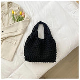 Pleated Bubble Shoulder Bag Solid Candy Underarm Bags