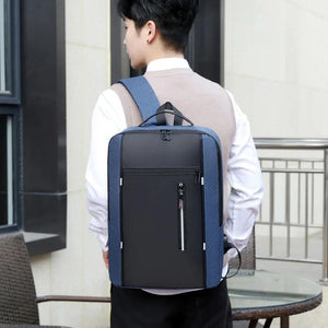 Waterproof Laptop Backpack w/ USB Port & Pockets, Men's School Bag