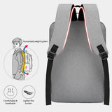Waterproof Laptop Backpack w/ USB Port & Pockets, Men's School Bag