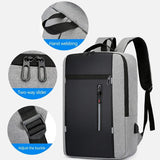 Waterproof Laptop Backpack w/ USB Port & Pockets, Men's School Bag