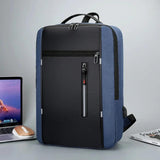 Waterproof Laptop Backpack w/ USB Port & Pockets, Men's School Bag