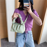 Vintage Handbags Solid Shoulder Bag Lady Cloud Pouch