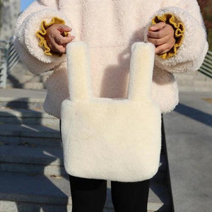 Soft Plush Women Tote Handbags Shoulder Bags Faux Fur Clutch Purses