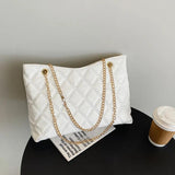 Quilted Chain Tote Bag Women Handbags Large Capacity Shoulder Bag Purse