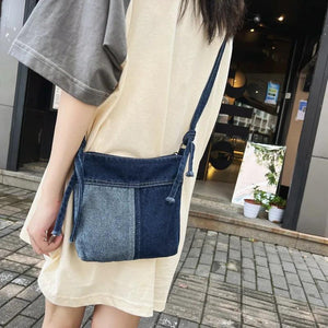 Y2K Patchwork Denim Small Size Phone Sling Bag