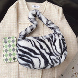 Leopard Shoulder Bags Winter Plush Woman Bag Handbags Ladies Casual Hobos Bags