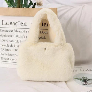 Faux Fur Handbag Soft Plush Shoulder Bag Purse Tote Bags
