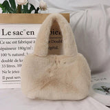 Faux Fur Handbag Soft Plush Shoulder Bag Purse Tote Bags