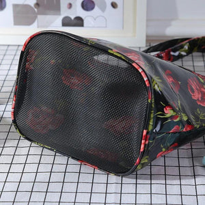 Summer Women Totes Plastic Shopper Mesh Handbags Ladies PVC Beach Shoulder Bag G