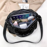 Nylon Padded Handbags Female Large Capacity Top-Handle Bags Solid Crossbody Bag