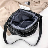 Nylon Padded Handbags Female Large Capacity Top-Handle Bags Solid Crossbody Bag