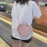 Female Small Bag Lace Messenger One-Shoulder Portable Heart-Shaped Bag