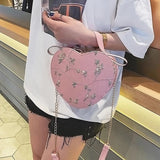 Female Small Bag Lace Messenger One-Shoulder Portable Heart-Shaped Bag