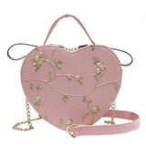Female Small Bag Lace Messenger One-Shoulder Portable Heart-Shaped Bag