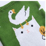 Teen Knitted Anime Cat Tote Bag Soft Handbag