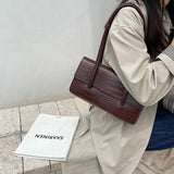 Crocodile Pattern Women Shoulder Bags PU Leather Ladies Small Tote Purse Handbag