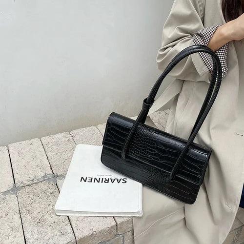 Crocodile Pattern Women Shoulder Bags PU Leather Ladies Small Tote Purse Handbag