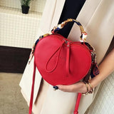 High-end Peach Heart Silk Scarf Small Bag