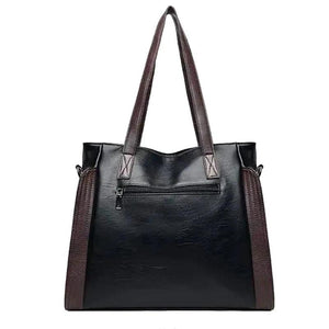 Vintage PU Leather Tote Bag for Women Handbag Shoulder Bag
