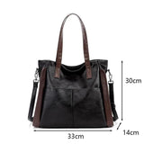 Vintage PU Leather Tote Bag for Women Handbag Shoulder Bag