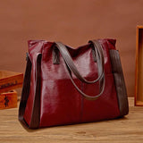 Vintage PU Leather Tote Bag for Women Handbag Shoulder Bag