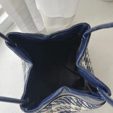 Women's Canvas Shoulder Bags High Ladies Hobos Underarm Bag Retro Plaid