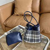 Women's Canvas Shoulder Bags High Ladies Hobos Underarm Bag Retro Plaid